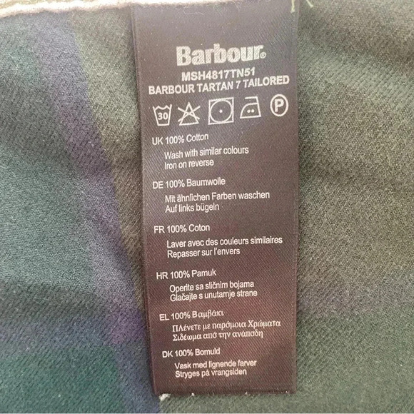 Barbour Mens Tartan 7 Tailored Plaid Long-sleeve Shirt Size m - Picture 5 of 7